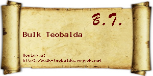 Bulk Teobalda névjegykártya